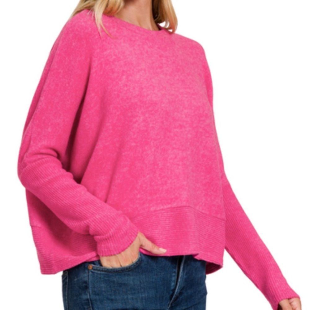 23 Soft Brushed Dolman Sleeves Sweater